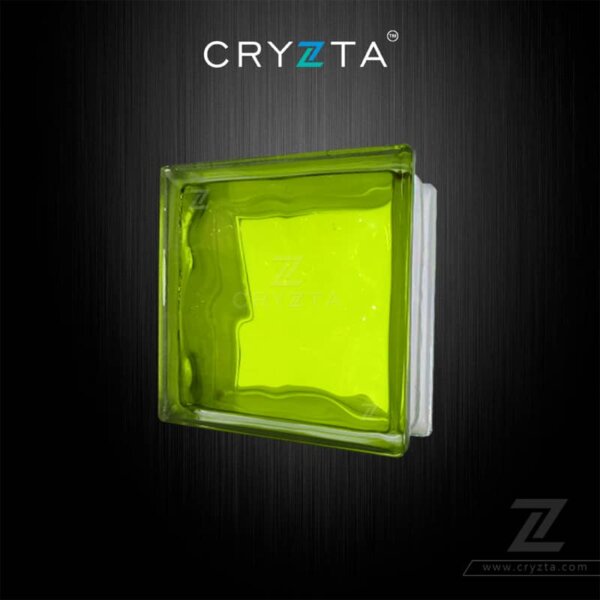 Cryzta-Color-Glass-Block-Inner-Color-Yellow-Green-New-Wave