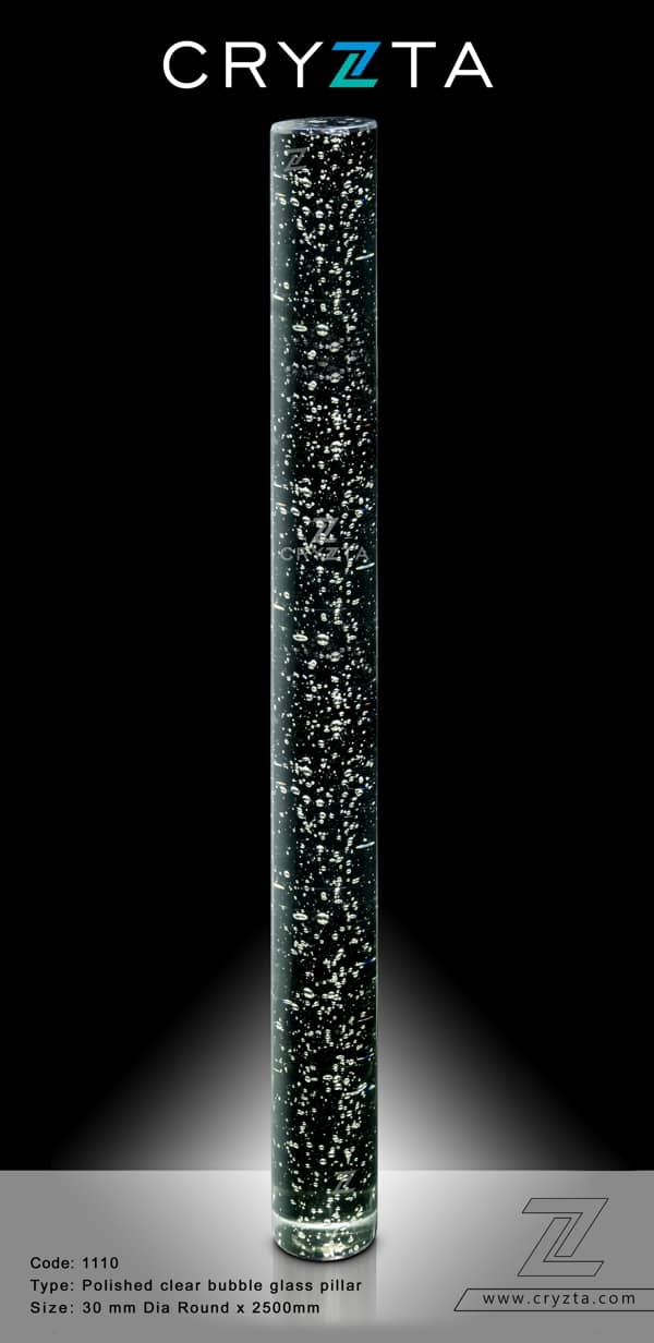 Glass Pillar 30mm Dia Round Polished Pillar