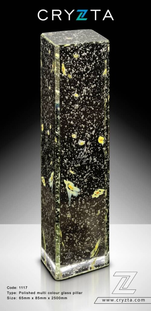 Glass Pillar Yellow Polished 65mmx 85mm x 2500mm