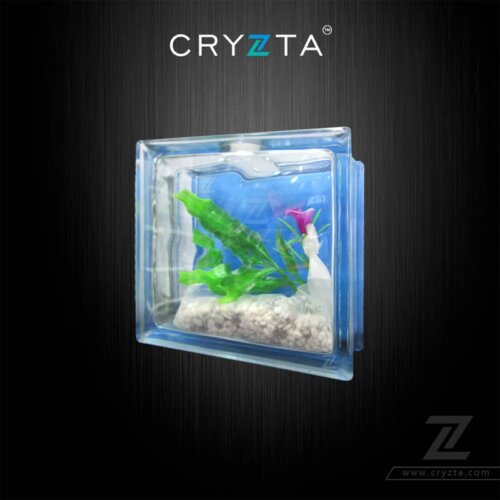 Cryzta-Inner-Decoration-Glass-blocks-Green-Leaf